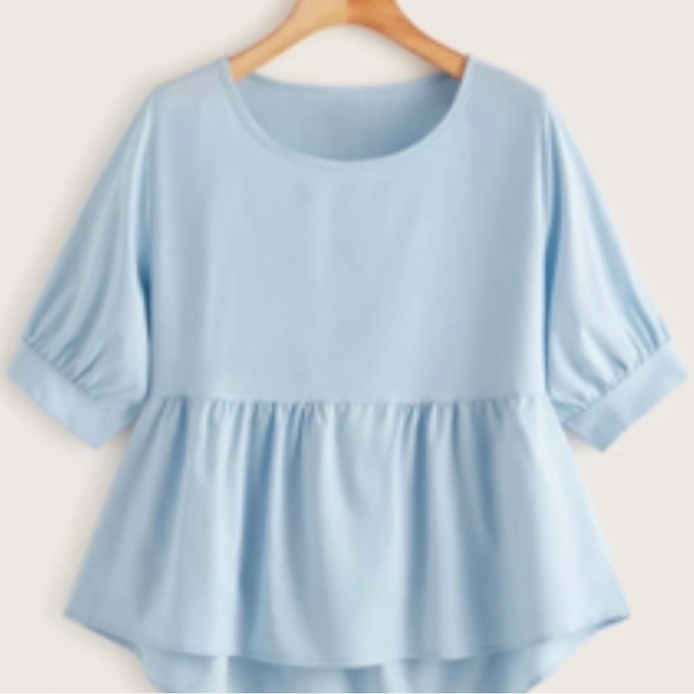 High Low Peplum Blouse